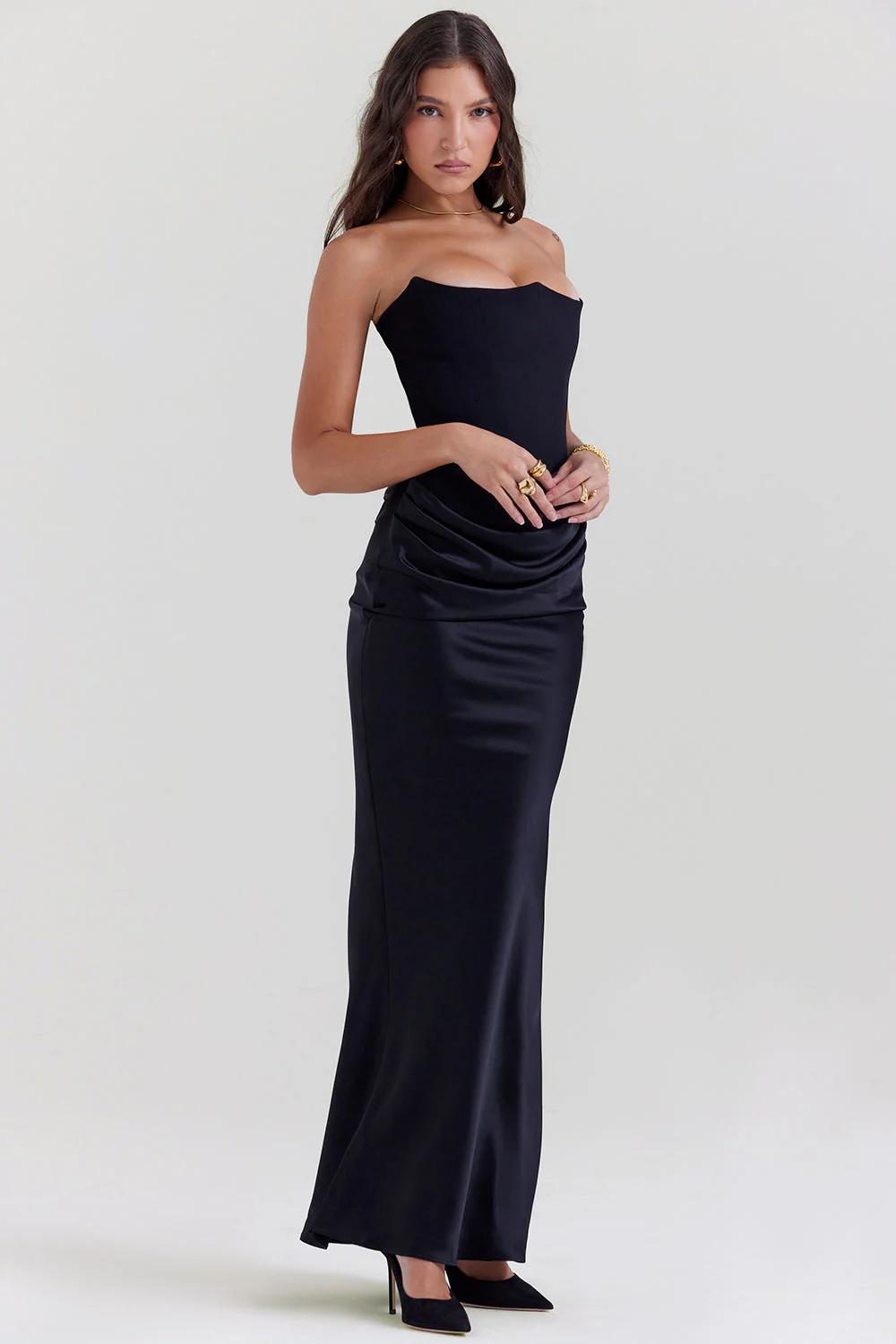 Elegant Corset-Inspired Maxi Dress