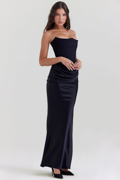 Elegant Corset-Inspired Maxi Dress