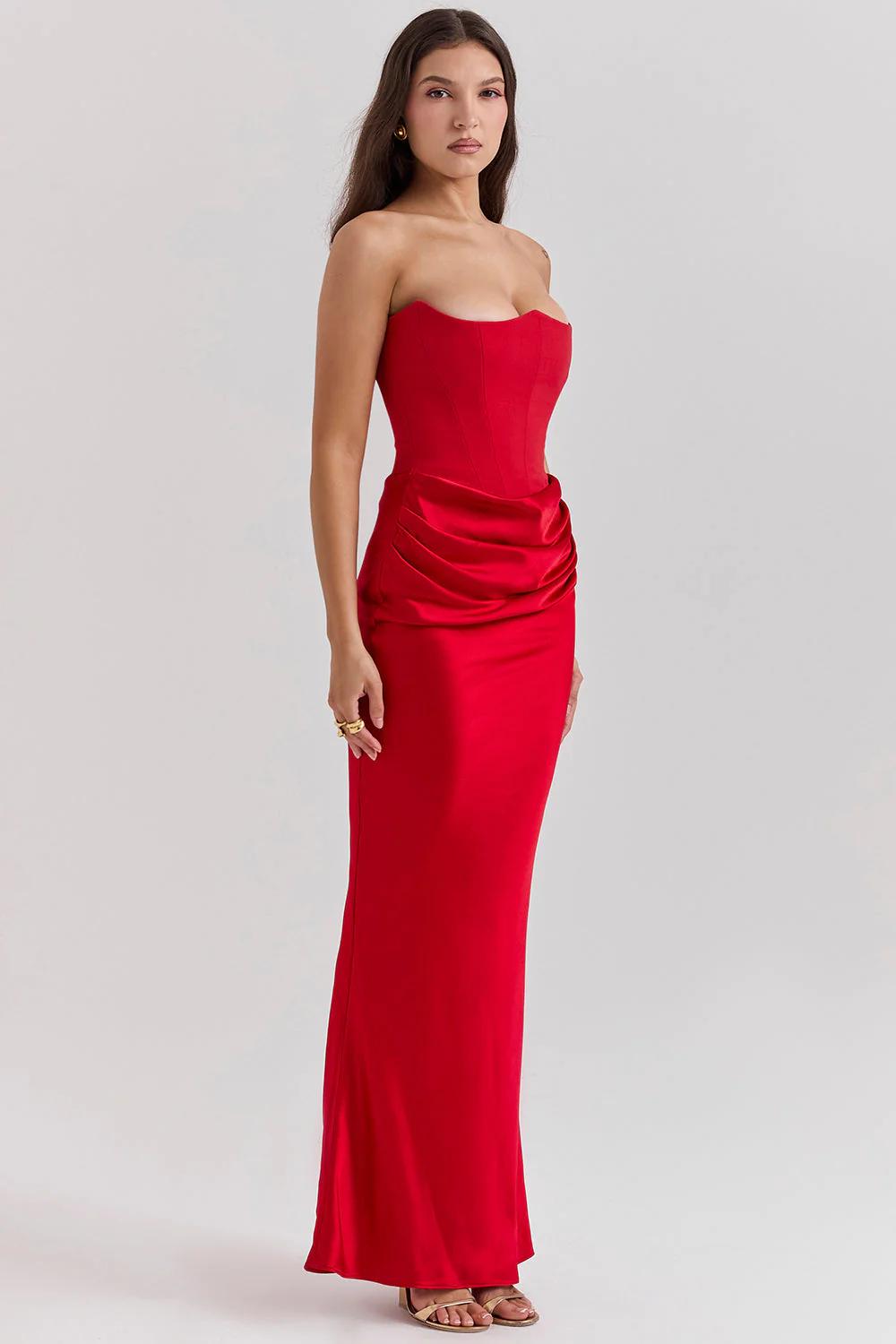 Elegant Corset-Inspired Maxi Dress