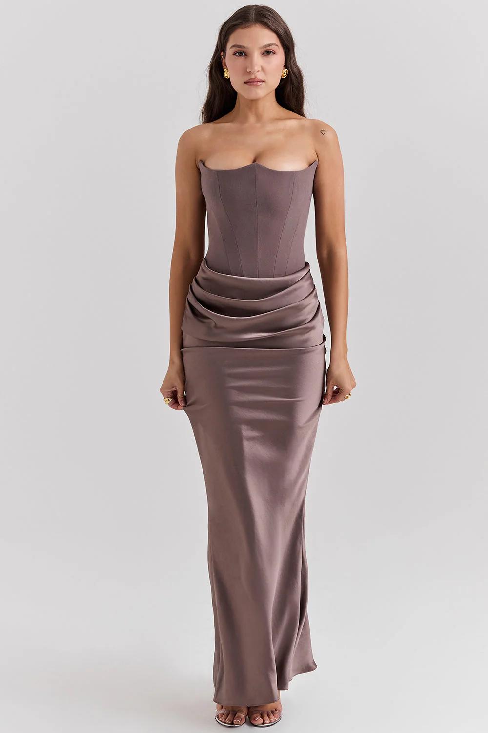 Elegant Corset-Inspired Maxi Dress