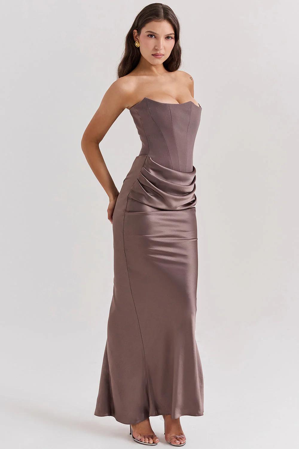 Elegant Corset-Inspired Maxi Dress