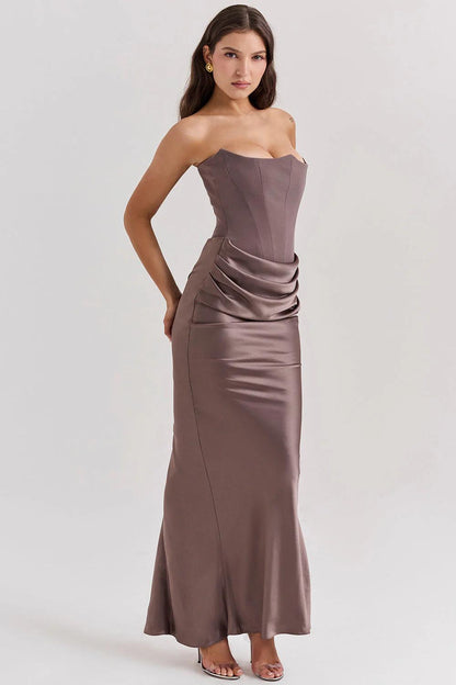 Elegant Corset-Inspired Maxi Dress