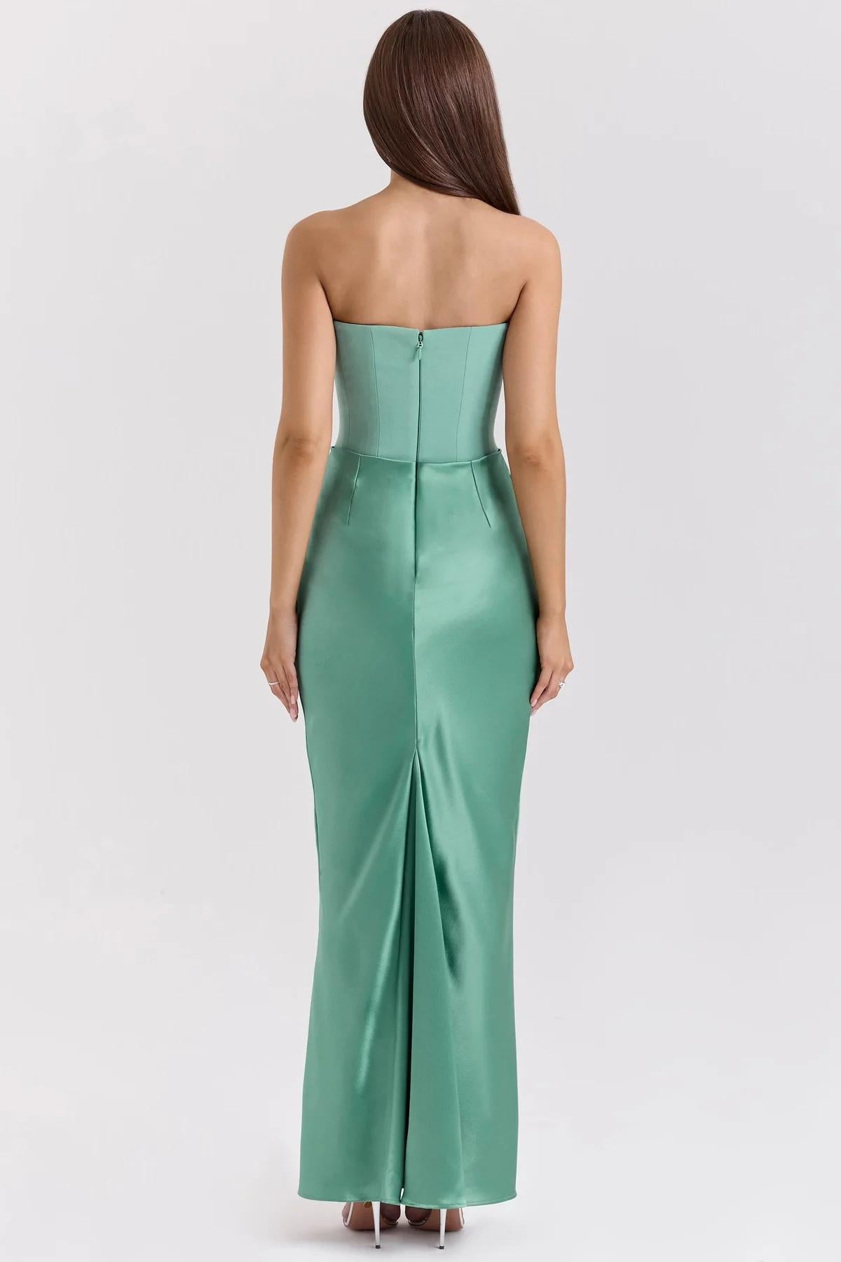 Elegant Corset-Inspired Maxi Dress