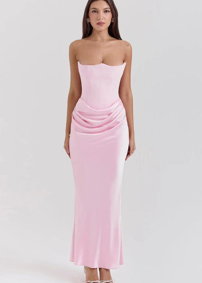 Elegant Corset-Inspired Maxi Dress