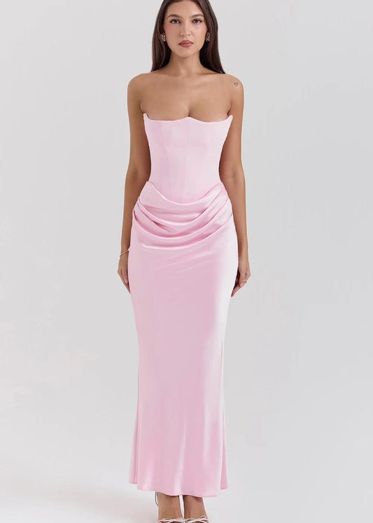Elegant Corset-Inspired Maxi Dress