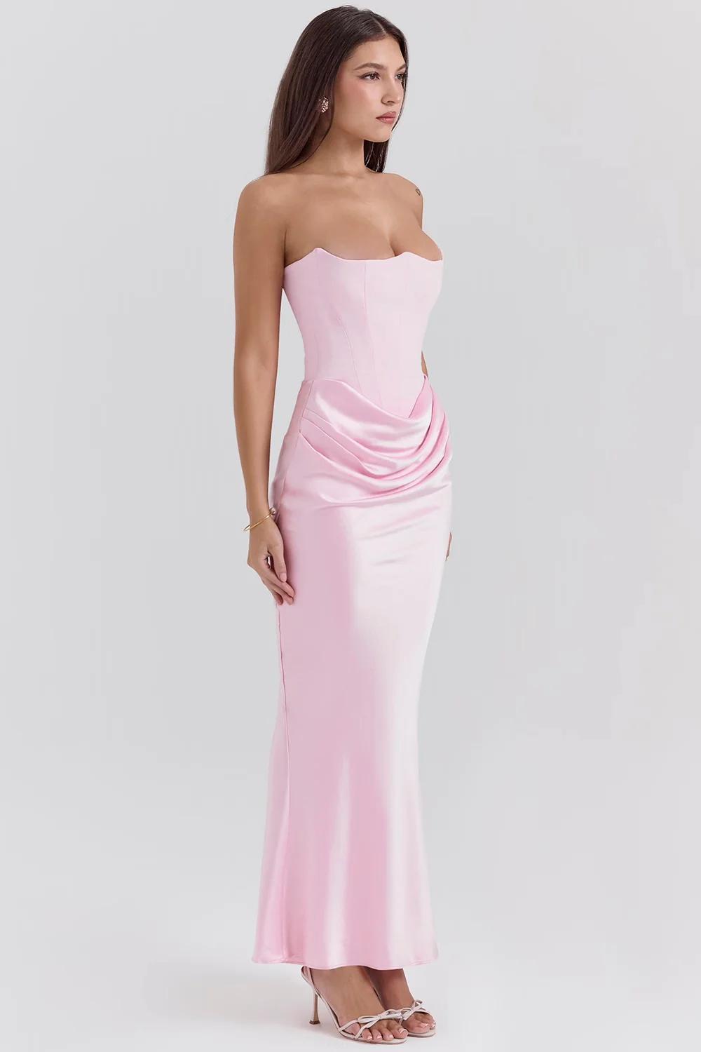 Elegant Corset-Inspired Maxi Dress