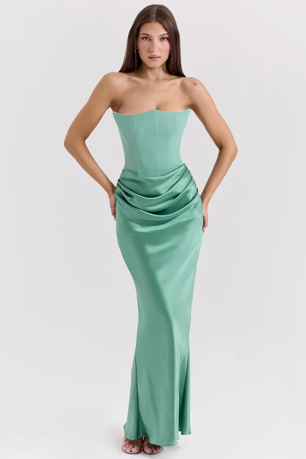 Elegant Corset-Inspired Maxi Dress
