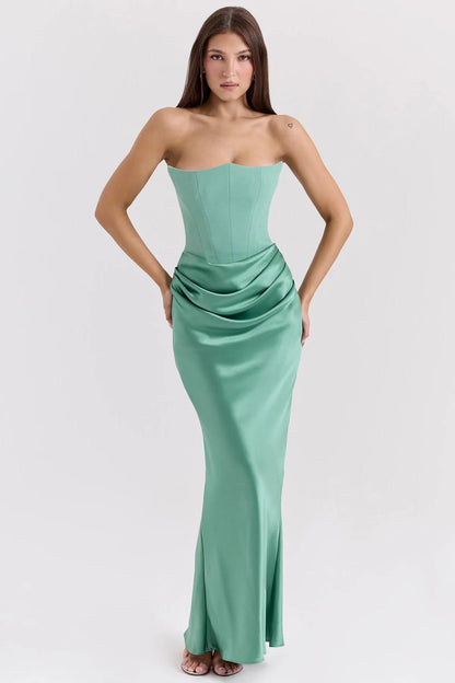 Elegant Corset-Inspired Maxi Dress