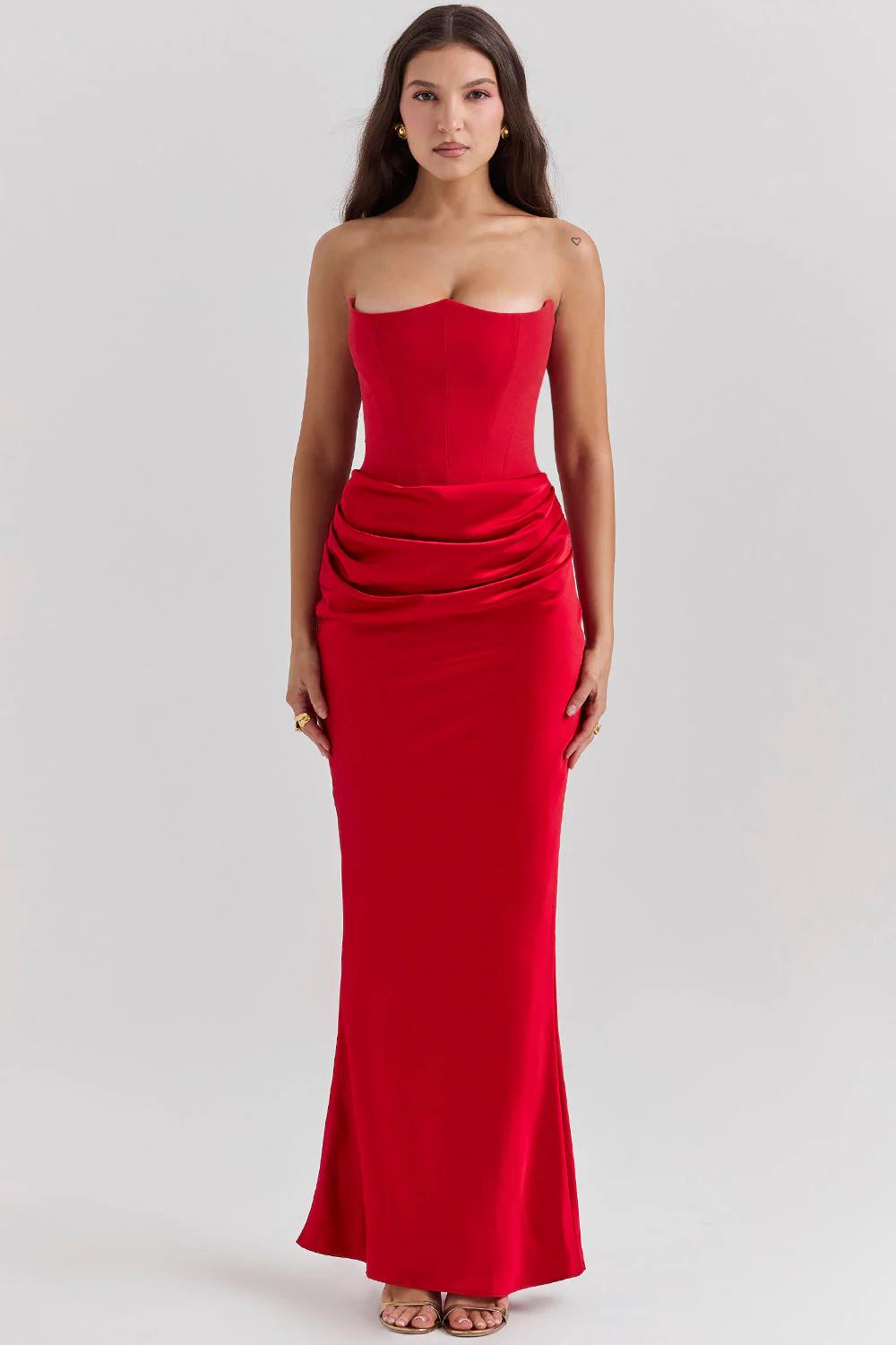 Elegant Corset-Inspired Maxi Dress