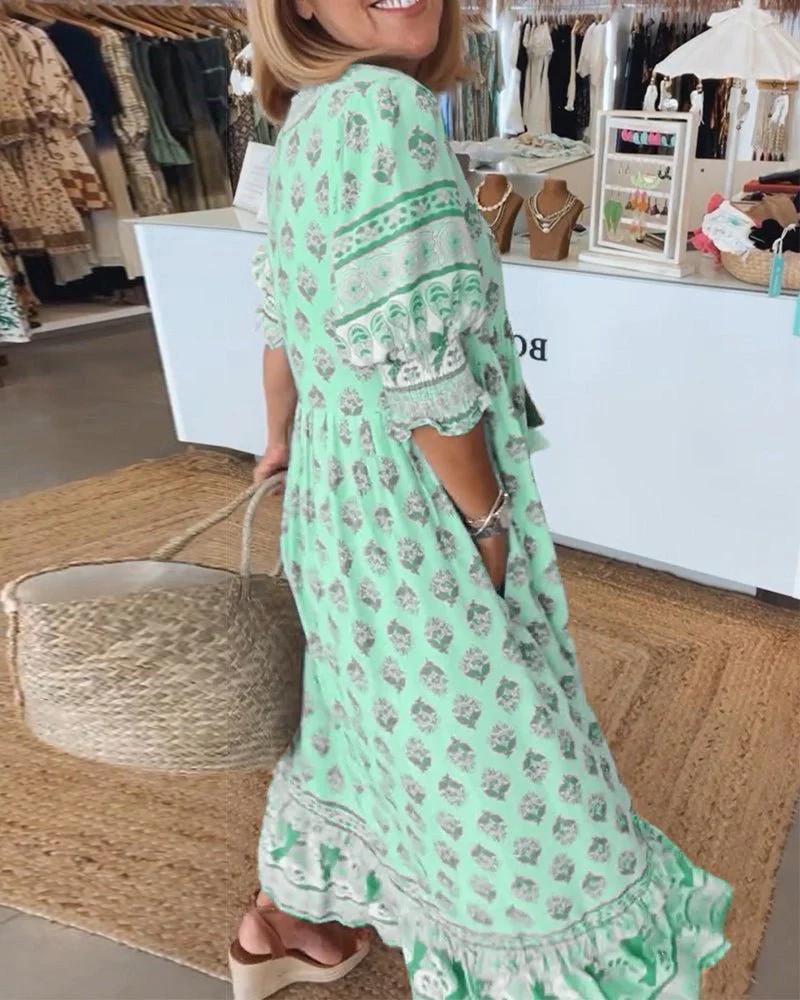 Boho V-Neck Dress