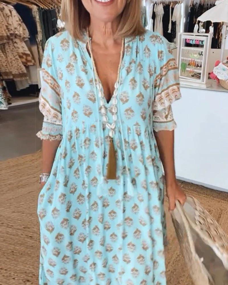 Boho V-Neck Dress