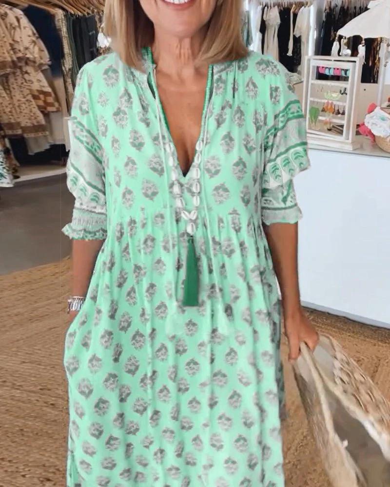 Boho V-Neck Dress