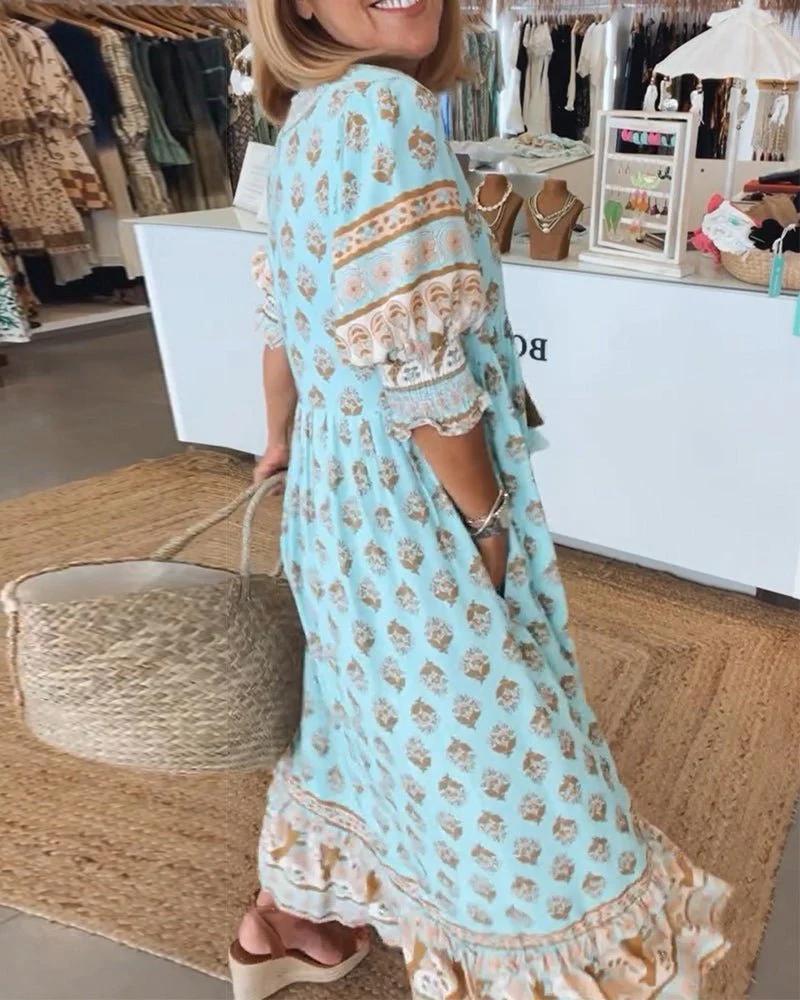Boho V-Neck Dress
