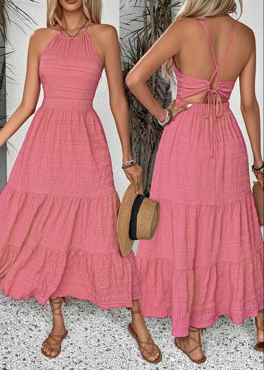 Sandy Halter Beach Dress