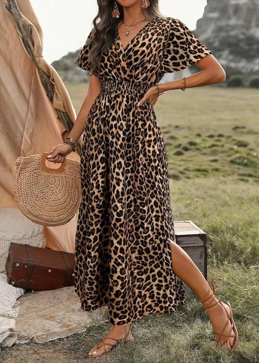 Sadie Side-Slit Leopard Dress