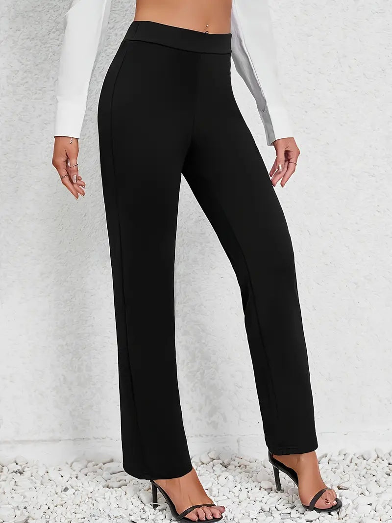 Stretch Straight-Leg Pants
