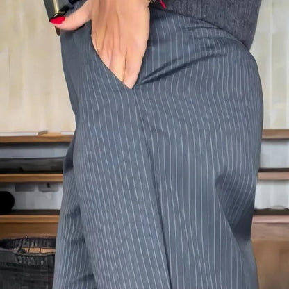 High-Waisted Straight-Leg Pants