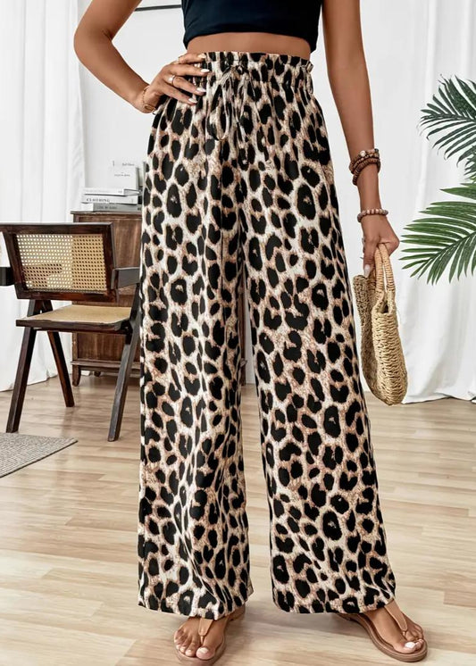 Ellen Leopard Wide-Leg Trousers