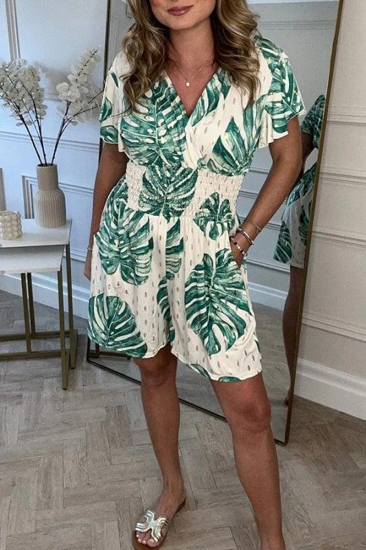 Casual Floral Polka Dot Jumpsuit
