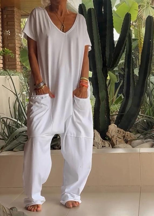 Lily Casual V-Neck Oversized Jumpsuit