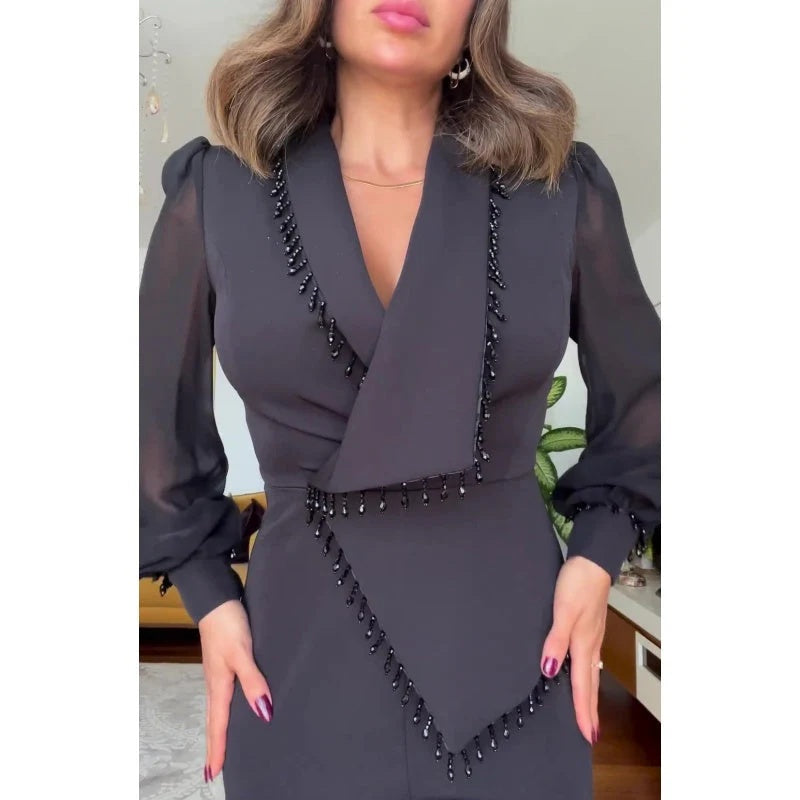 Elegant Top & Wide-Leg Pants Set