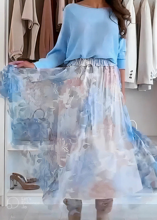 Elegant Blue Two-Piece Set