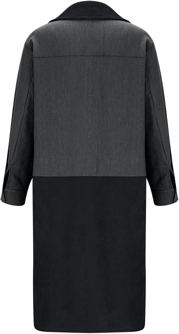 Mid-Length Trench Coat with Denim Stitching