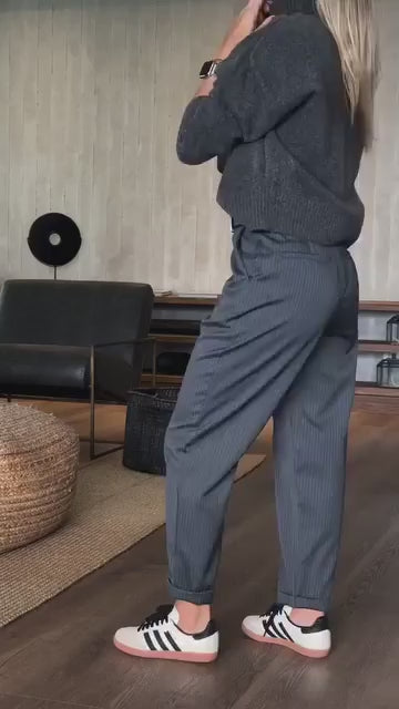 High-Waisted Straight-Leg Pants